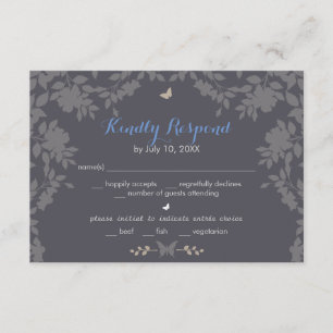 Bordure romantique de fleurs   Mariage RSVP
