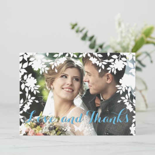 Bordure romantique de fleurs | MERCI MARIAGE (Debout devant)