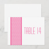 Bordure rose Chevron Numéro de table Carte postale (Devant / Derrière)