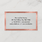 Bordure rose Gold Foil | Carte de visite en cuir (Dos)