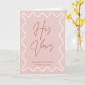 Bordure rose ondulée Sa carte Vows (Fleur jaune)