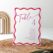 Bordure rose orange vague Nom du siège Cartes de t