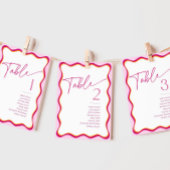 Bordure rose orange vague Nom du siège Cartes de t