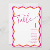 Bordure rose orange vague Nom du siège Cartes de t (Devant)