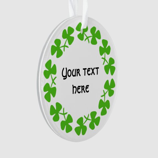 Bordure Shamrock verte Ajouter un texte (devant)