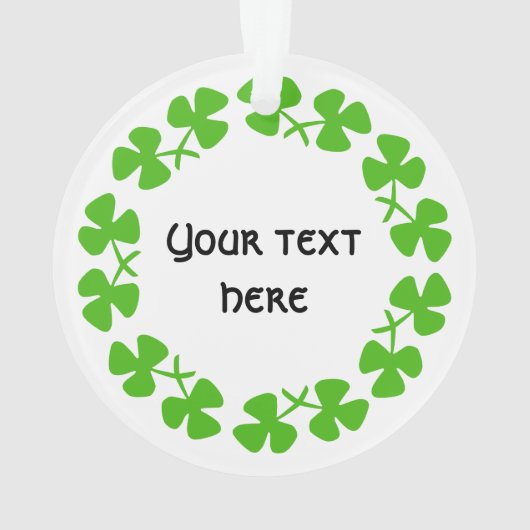 Bordure Shamrock verte Ajouter un texte (dos)
