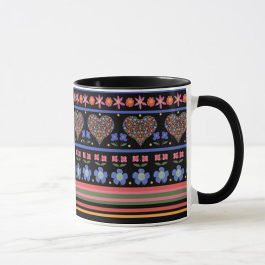 Bordure style art populaire sur la tasse de café n (Droite)