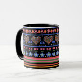 Bordure style art populaire sur la tasse de café n (Devant gauche)