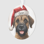 Bordure Terrier Ornement de Noël personnalisé (devant)