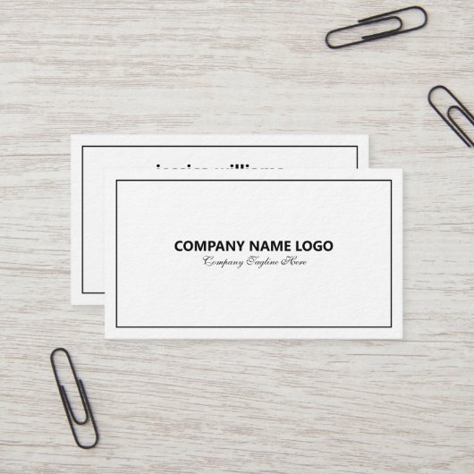 Bordure Tin Bl Simple Et Moderne Sur Carte de visi (Devant/Arrière en situation)