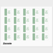 Bordure verte Chevron Enregistrer les stickers Dat (Feuille)