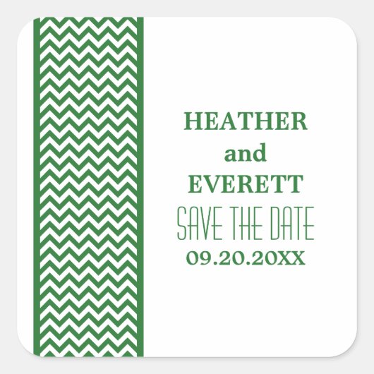 Bordure verte Chevron Enregistrer les stickers Dat (Devant)