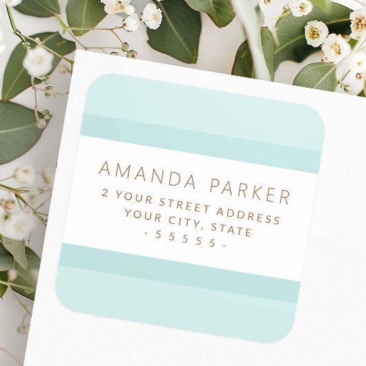 Bordures bleu clair aqua étiquettes d'adresse de r