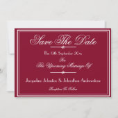 Bordures de script chic blanc bordeaux pour carte  (Devant)