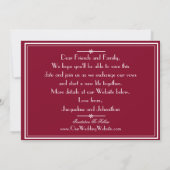 Bordures de script chic blanc bordeaux pour carte  (Dos)