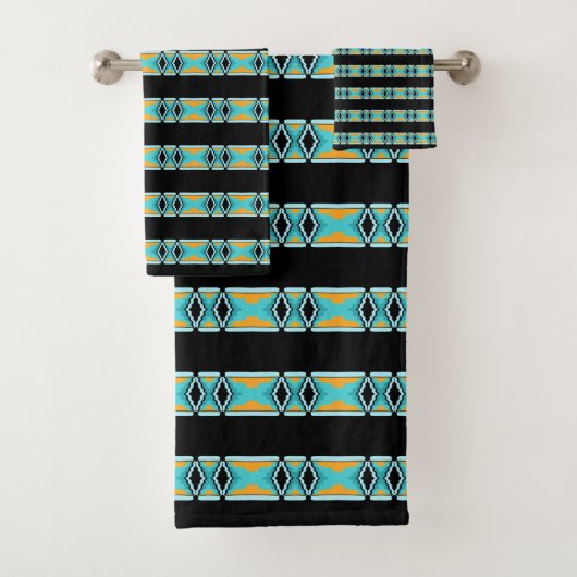 Bordures décoratives bleu jaune orange (En situation)