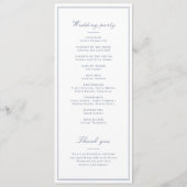 Bordures élégantes programme de mariage minimalist (Dos)