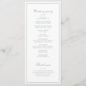 Bordures élégantes programme de mariage minimalist (Dos)