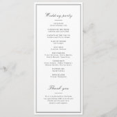 Bordures élégantes programme de mariage minimalist (Dos)