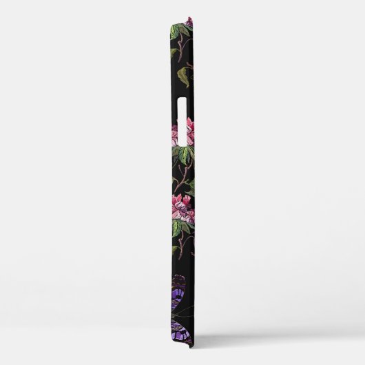 Borduurbloemen en vlinders, naadloos Case-Mate iPhone case (Achterkant / Rechts)