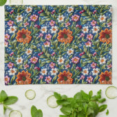 Borduurbloemen Theedoek (Gevouwen)