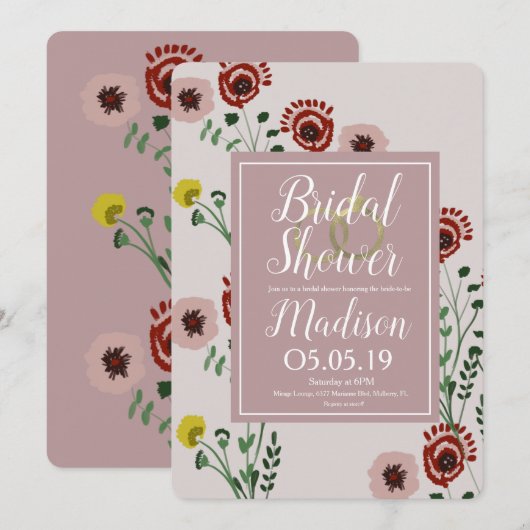 Borduurde Vrijgezellenfeest Folie Kaart (Voorkant / Achterkant)