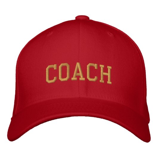 Borduurlak Baseball Hat / Pet - Red Gold (Voorkant)