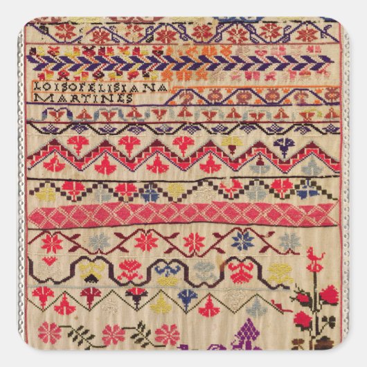 Borduurmonsternemer Vierkante Sticker (Voorkant)