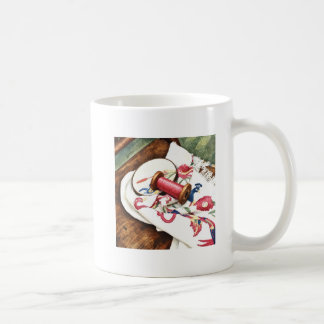 Borduurraam met de hand geborduurd naaldwerk koffiemok