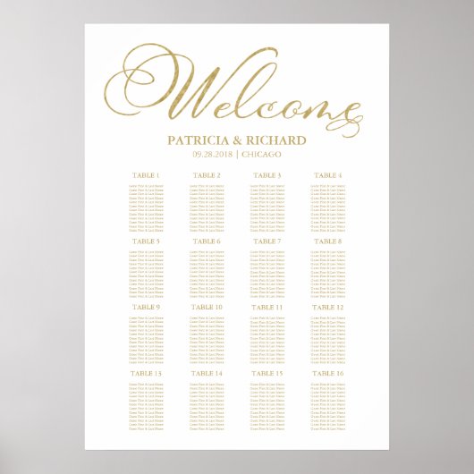 Borduurschilfers Teken Gold Foil Poster (Voorkant)