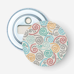 Borduurvormig fancy samengevoegd papier button flesopener