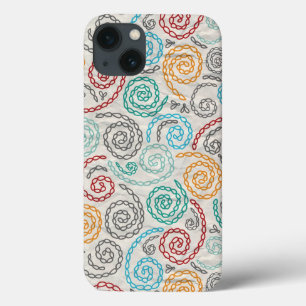 Borduurvormig fancy samengevoegd papier iPhone 13 hoesje