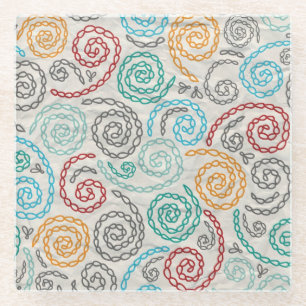 Borduurvormig fancy samengevoegd papier glazen onderzetter