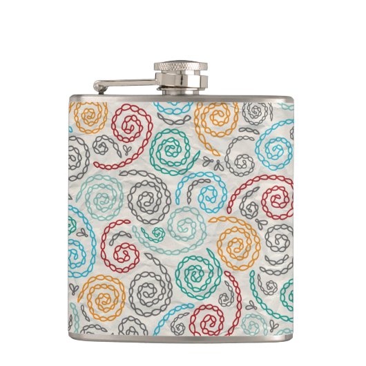 Borduurvormig fancy samengevoegd papier heupfles (Voorkant)