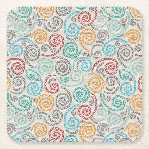 Borduurvormig fancy samengevoegd papier vierkante kartonnen onderzetter