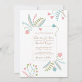 Borduurwerk Bloemen Huwelijksuitnodigingen Kaart (Voorkant)