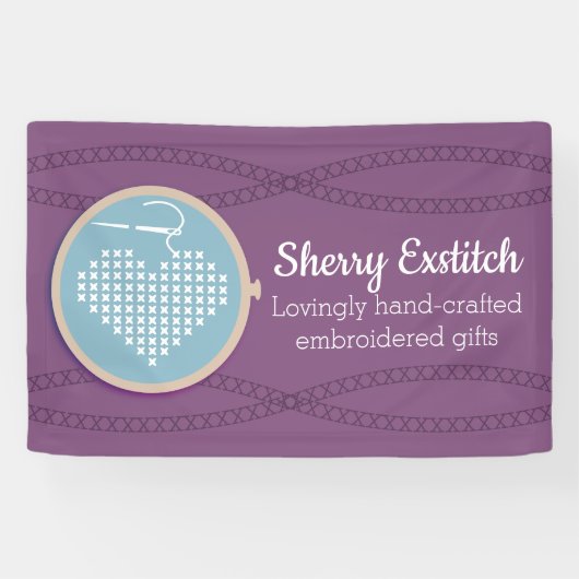 Borduurwerk cross stitch craft show stand display spandoek (Horizontaal)