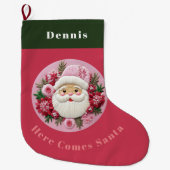 Borduurwerk Effect Kerstmis Kerstman Aangepaste Na Grote Kerstsok (Voorkant)