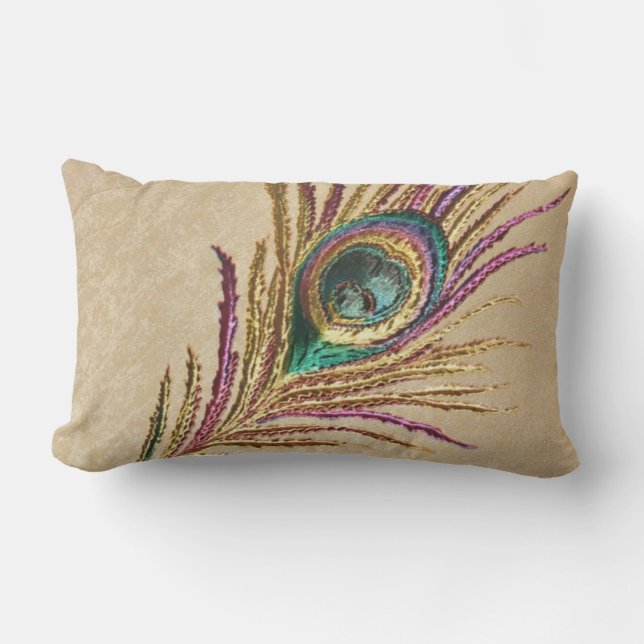  borduurwerk geborduurde peacockdoether buitenkussen (Voorkant)