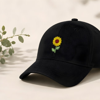 borduurwerk geborduurde zonnebloem pet