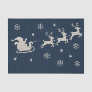 Borduurwerk Kerstavond Sky Santa Sleigh Tissuepapier