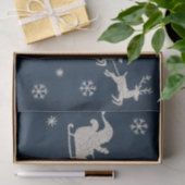 Borduurwerk Kerstavond Sky Santa Sleigh Tissuepapier (Geschenk)