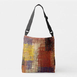 Borduurwerk ornament, gekleurde lijnen, bohemian s crossbody tas