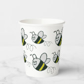 Borduurwerk Print Schattige Bijen Baby shower Papieren Bekers (Links)