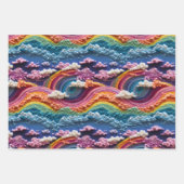 Borduurwerk Regenboog, Sky, en Cloud Design Inpakpapier Vel (Voorkant)