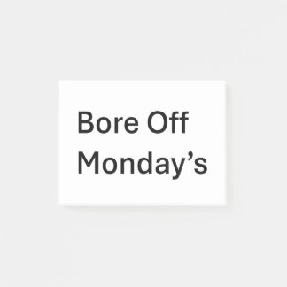 Bore off Monday's Sarcastic Post merkt het op Post-it® Notes