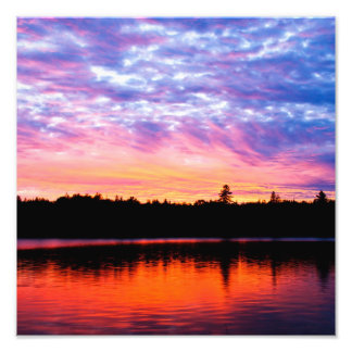 Boreal Sunset Landscape Photo Print Foto Afdruk