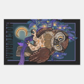 Boreale Night Tree Owl Nocural Rechthoekige Sticker (Voorkant)