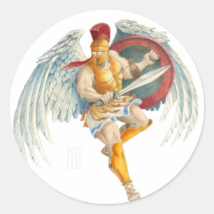 Borea's, Griekse god van de Noordwind en de Winter Ronde Sticker