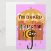 Bored Bee: Een regenachtige dag stemming. "Ik mis Briefpapier (Voorkant / Achterkant)